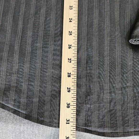 Z Zegna Shirt Mens 16 Gray Black Stripes LS Button Cotton Nylon Elastane Stretch - Picture 5 of 10
